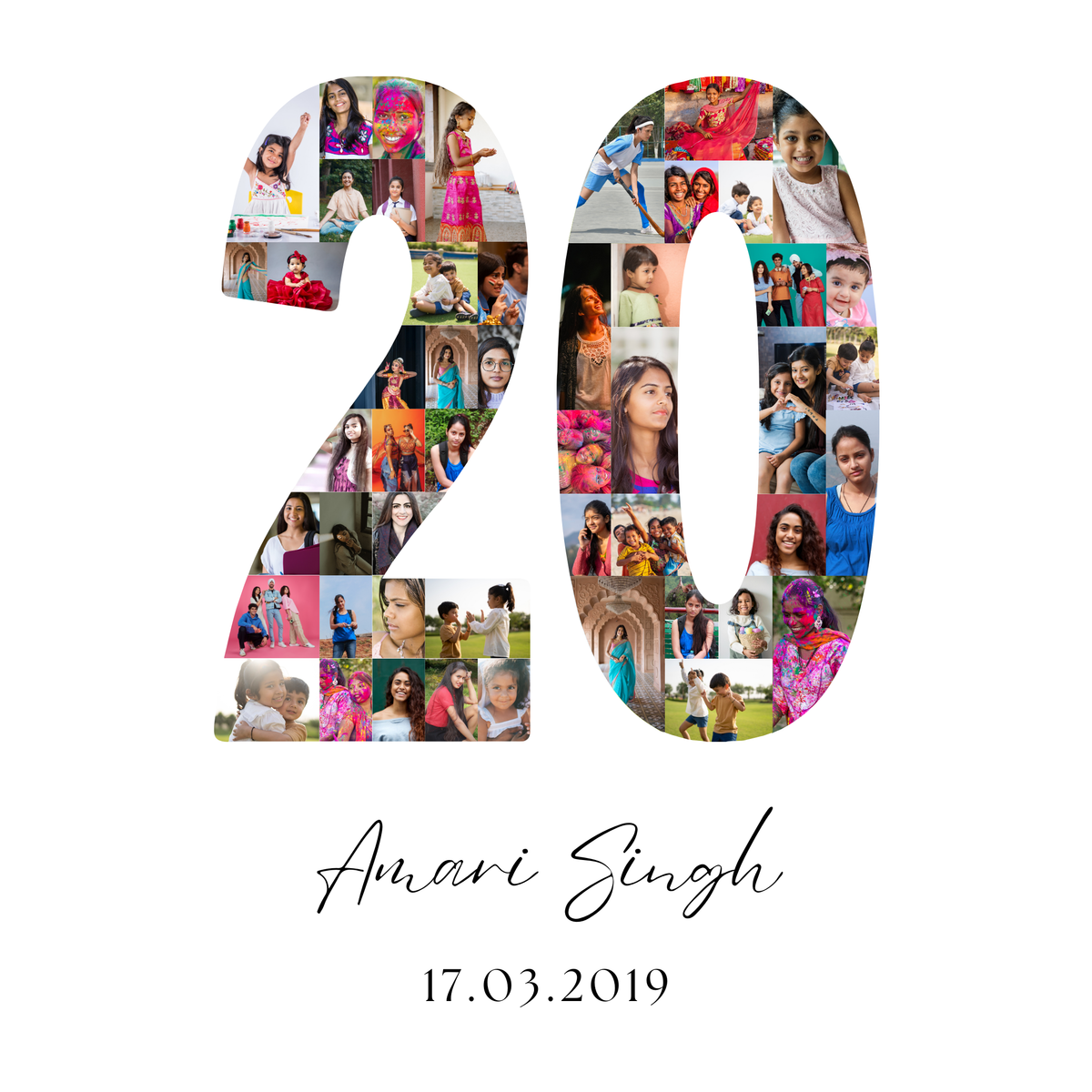 20 Birthday Photo Collage
