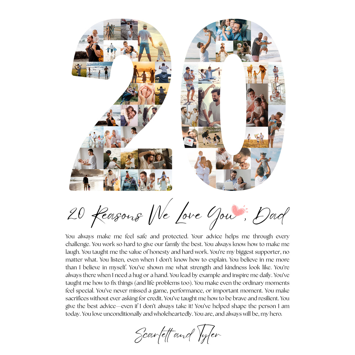20 Reasons Dad - Photo Collage