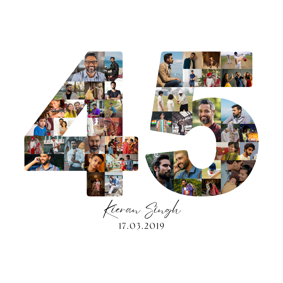 45 Birthday Photo Collage