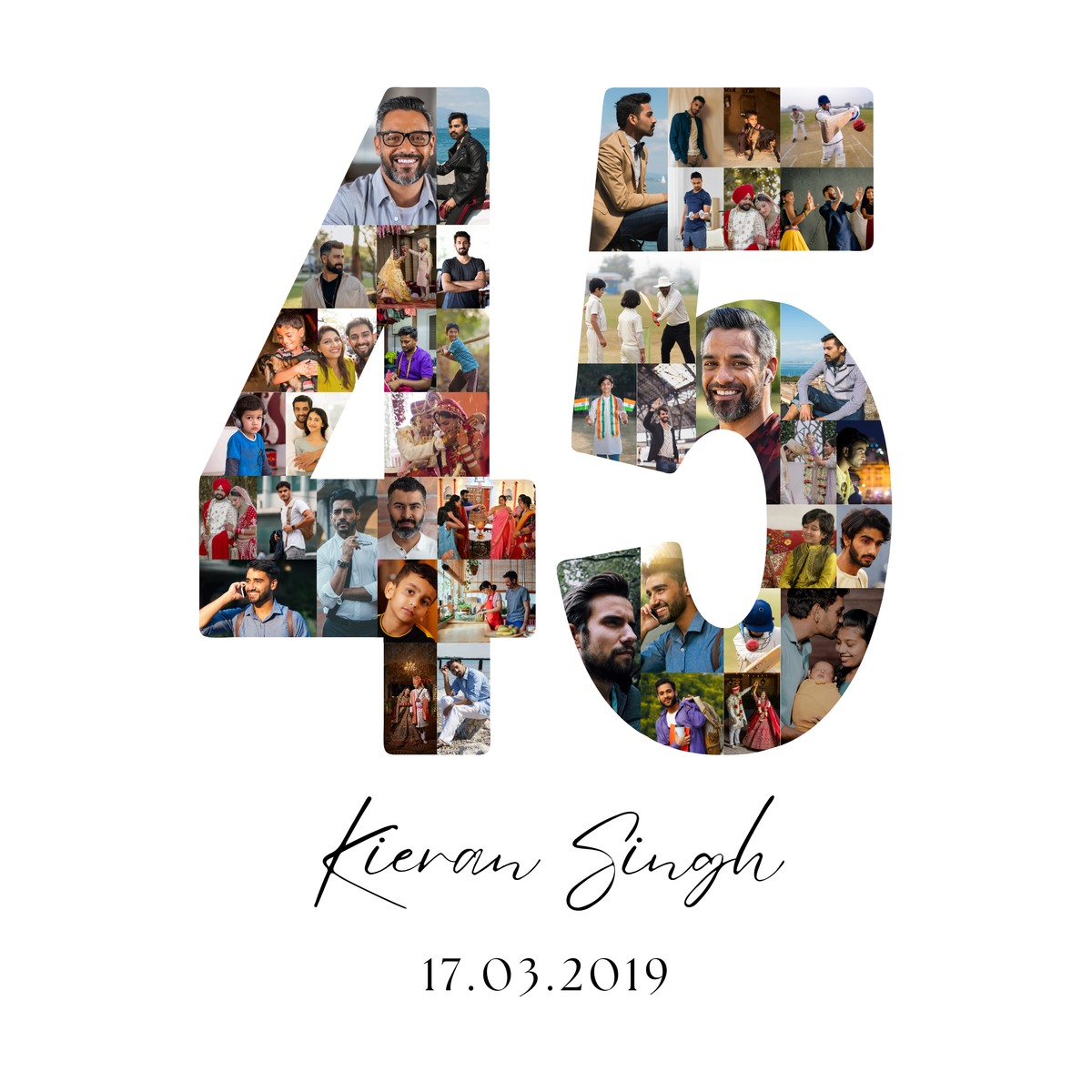 45 Birthday Photo Collage