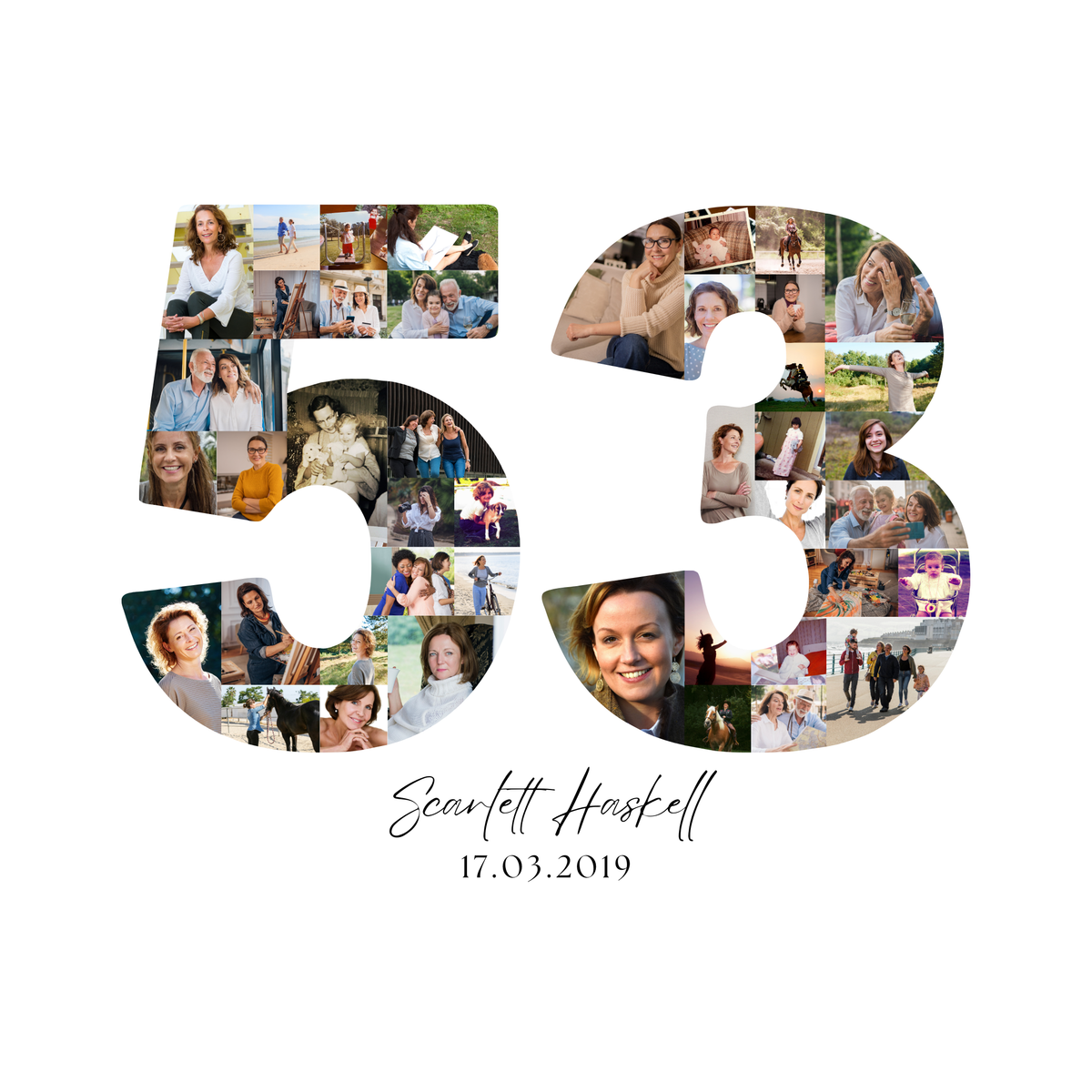 53 Birthday Photo Collage