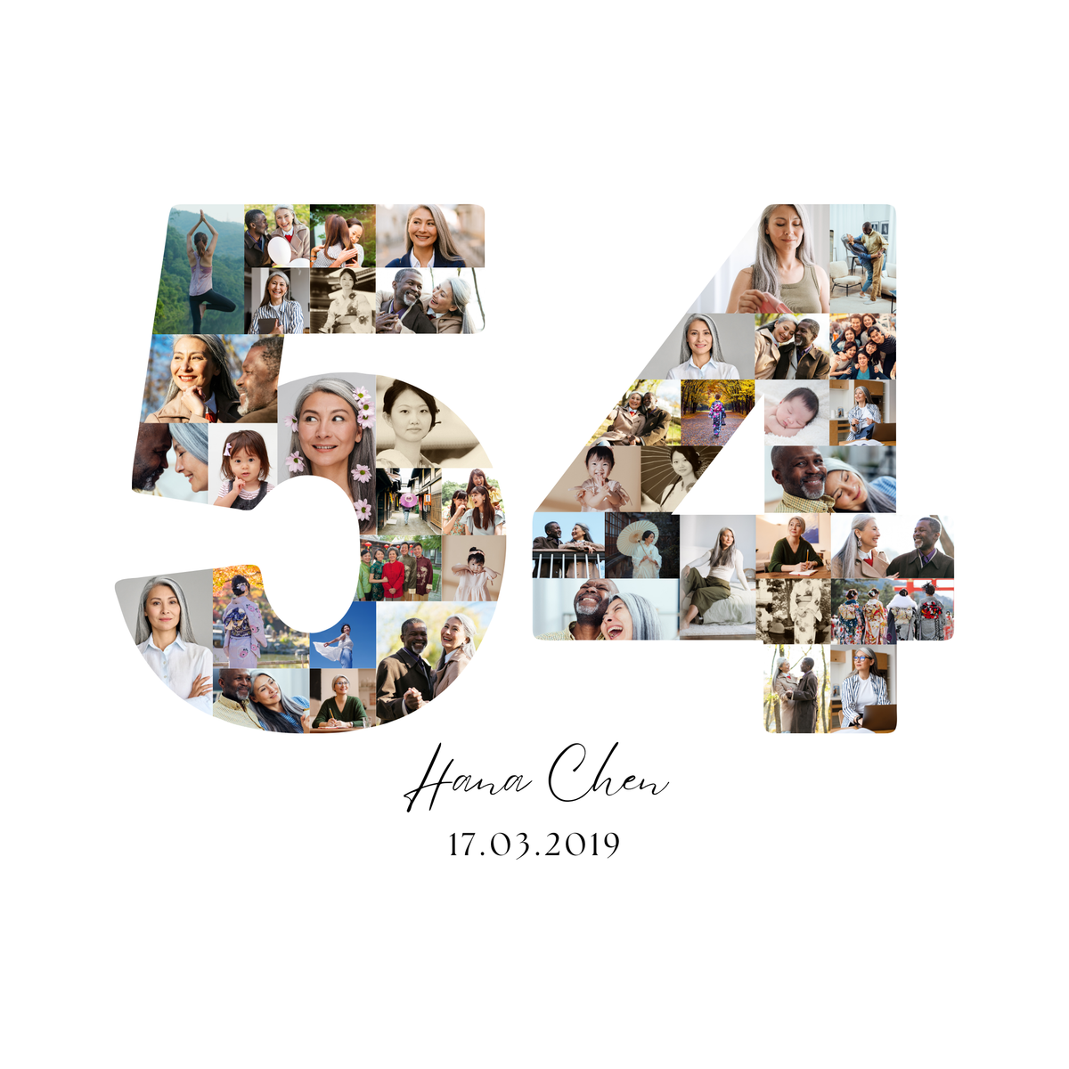 54 Birthday Photo Collage