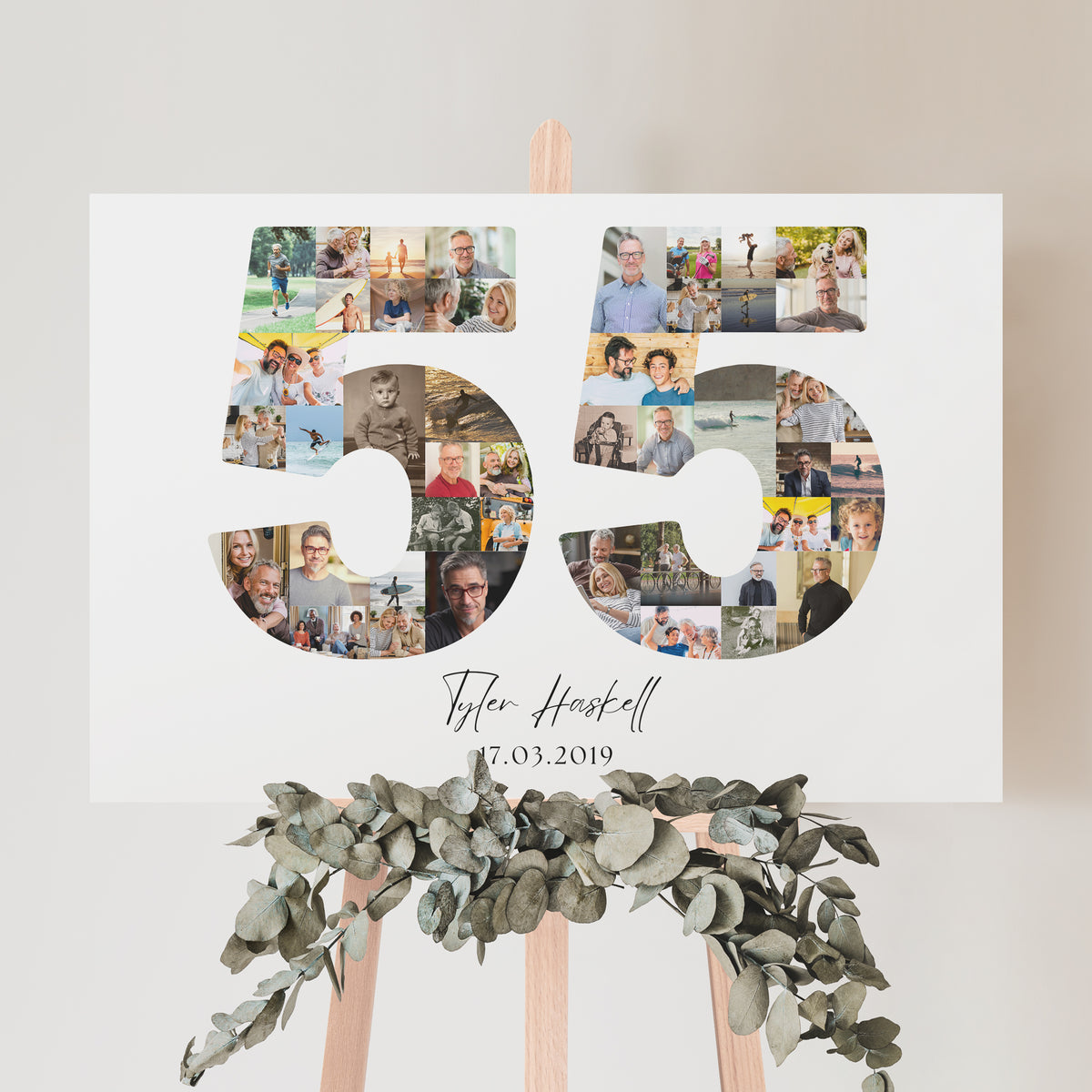 55 Birthday Photo Collage
