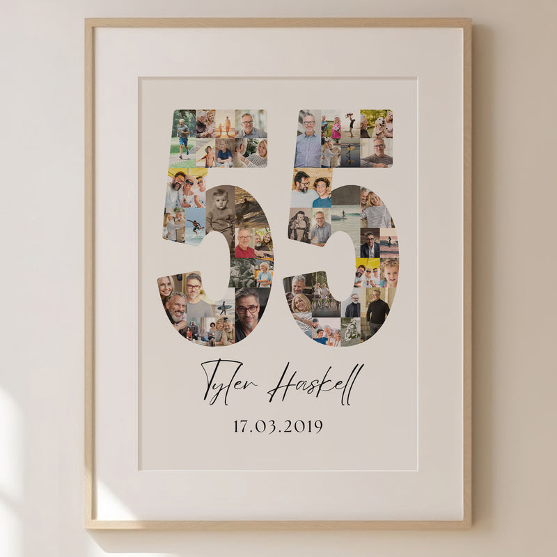 55 Birthday Photo Collage