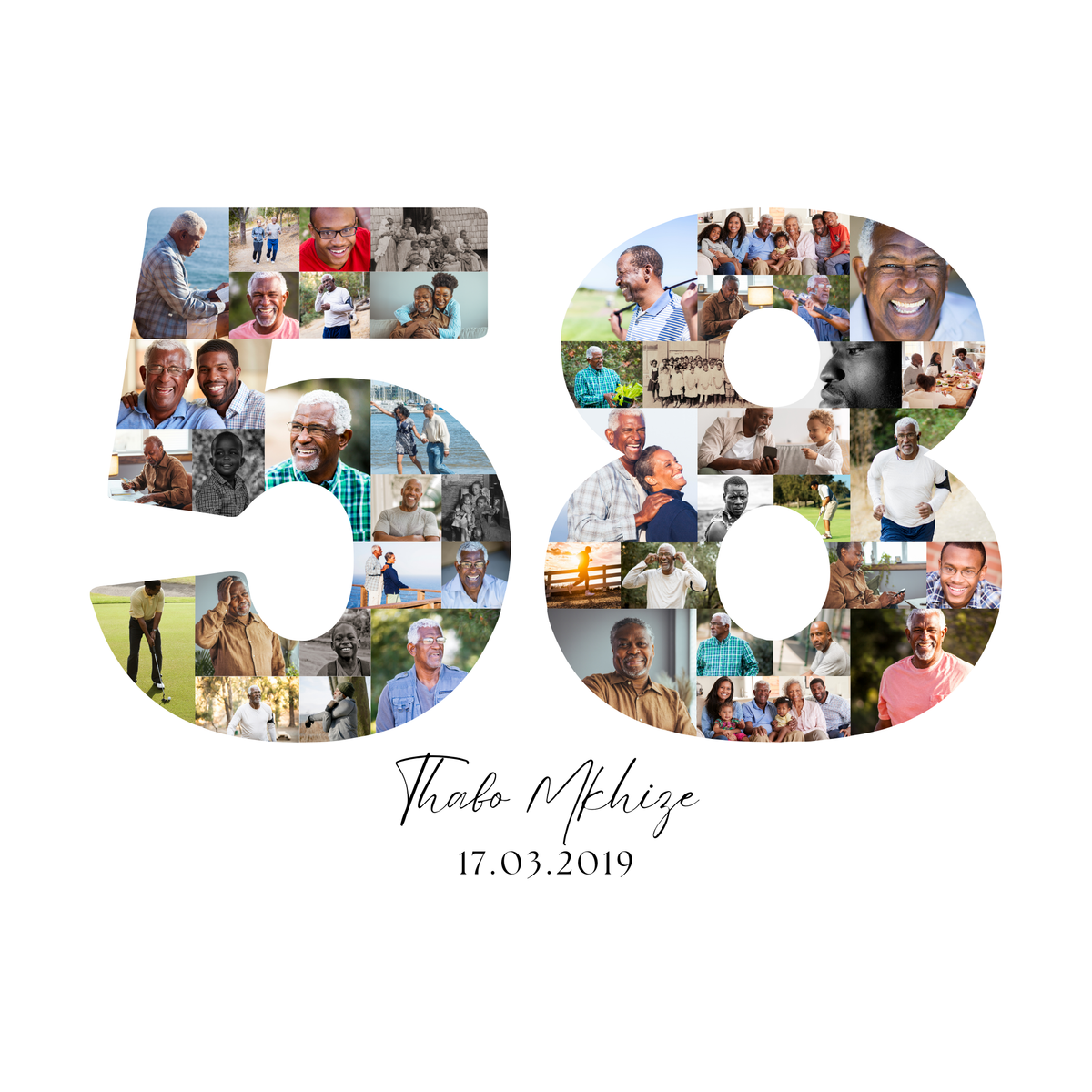 58 Birthday Photo Collage