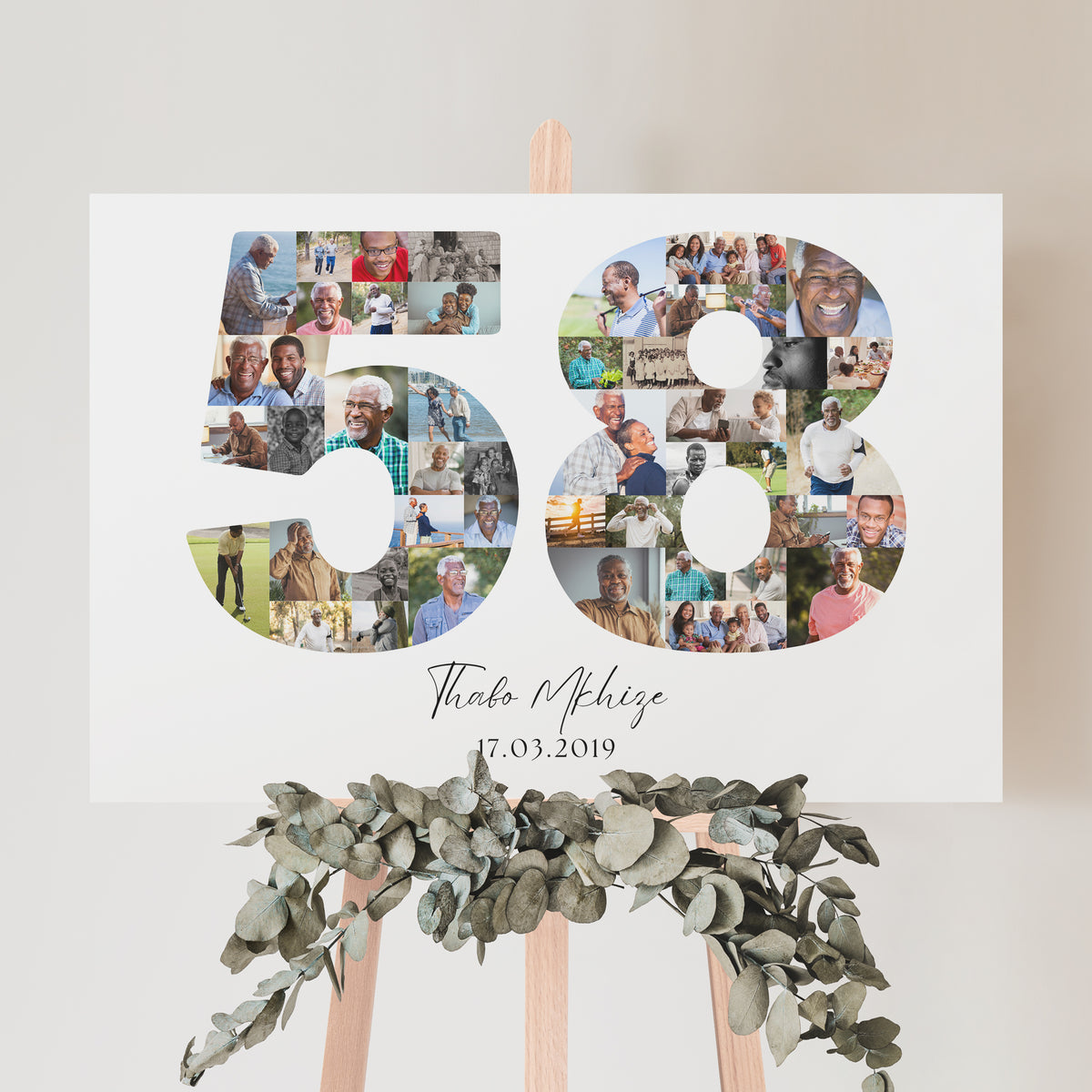 58 Birthday Photo Collage