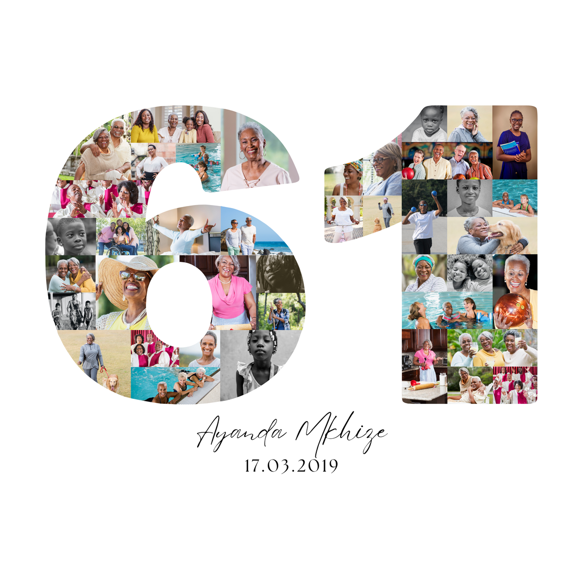 61 Birthday Photo Collage