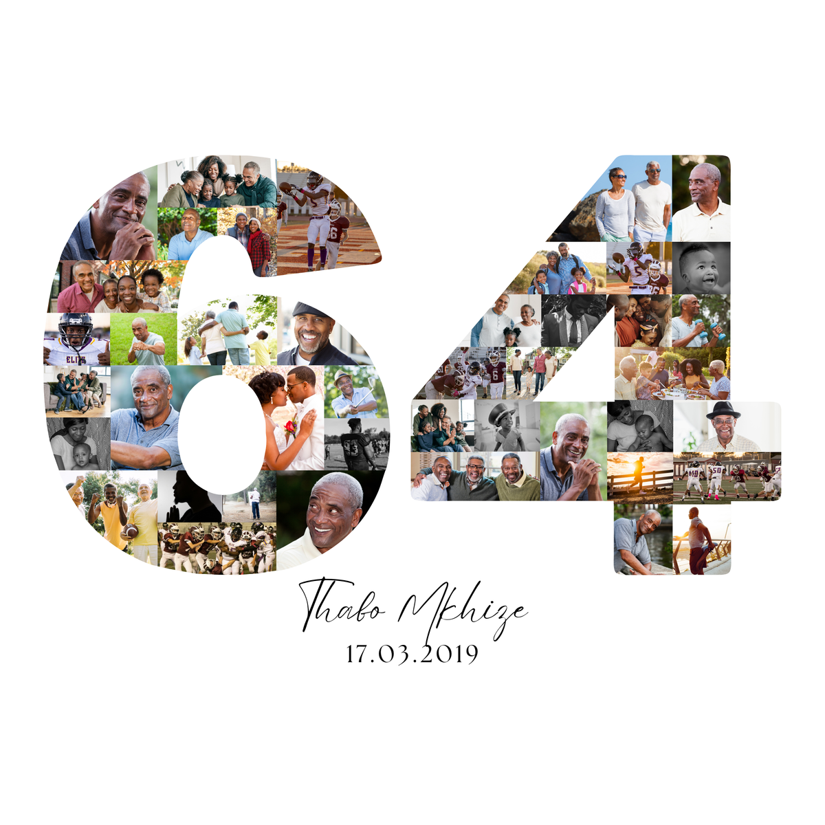 64 Birthday Photo Collage