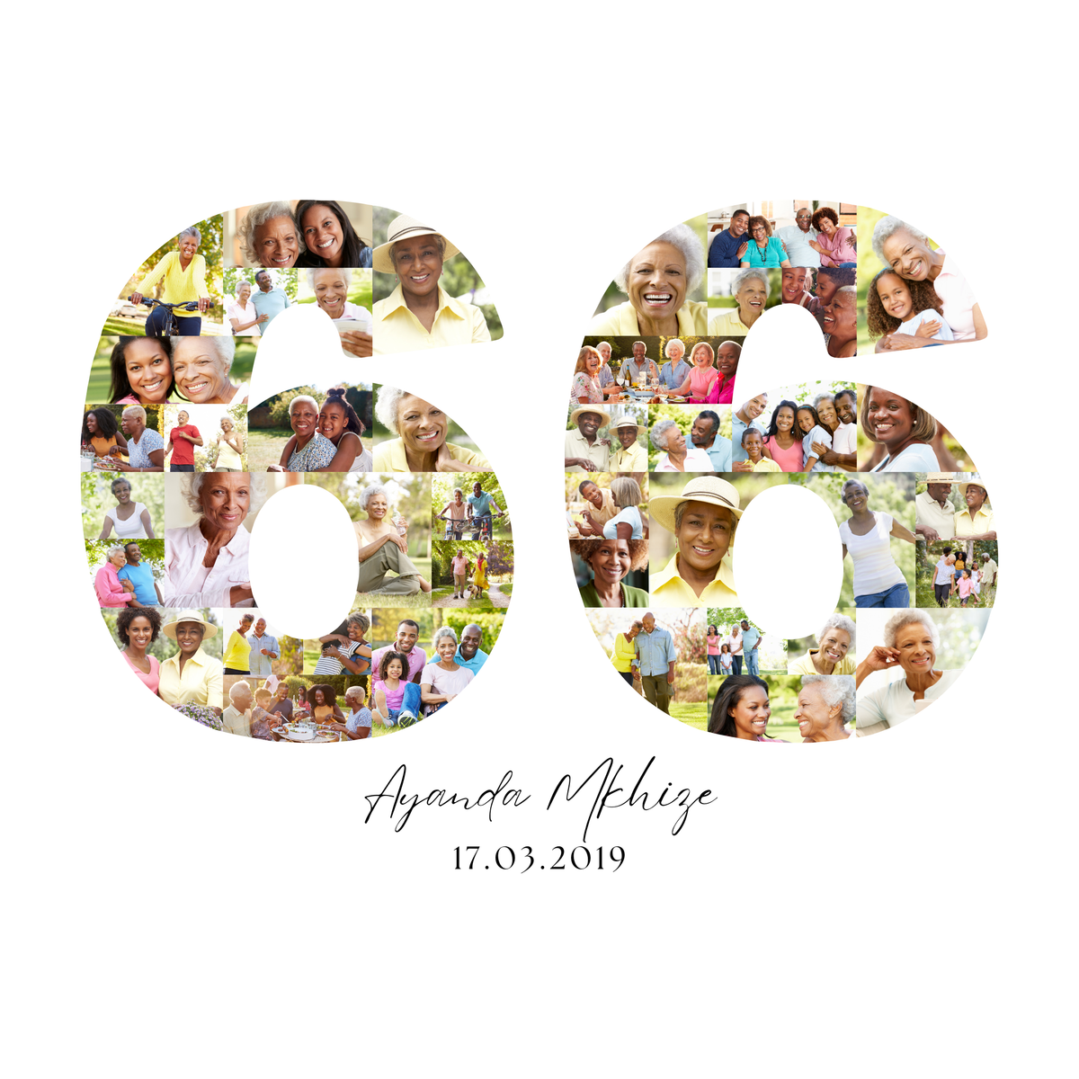 66 Birthday Photo Collage