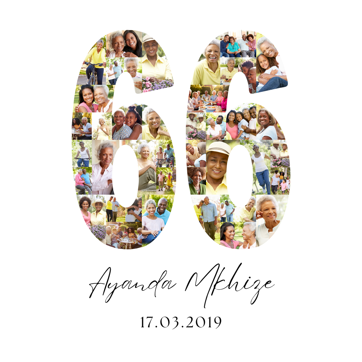 66 Birthday Photo Collage