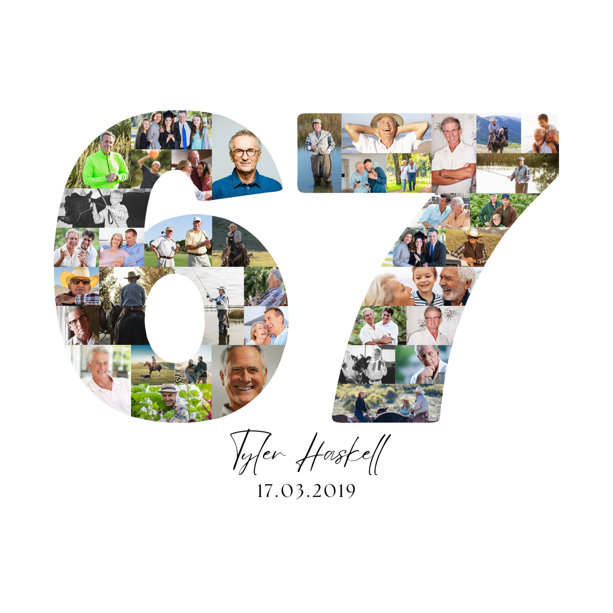 67 Birthday Photo Collage