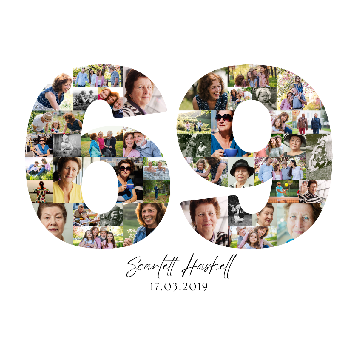 69 Birthday Photo Collage