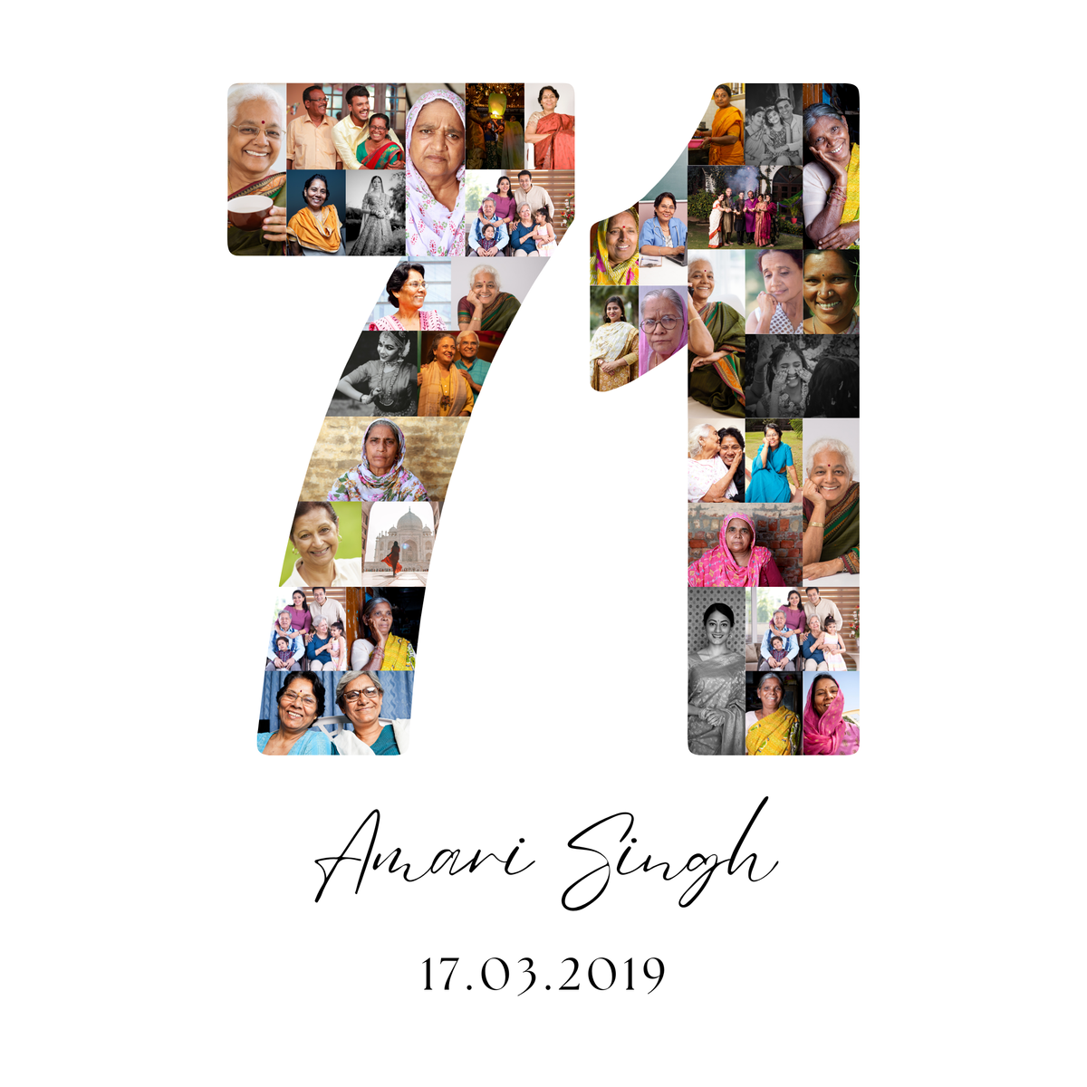 71 Birthday Photo Collage