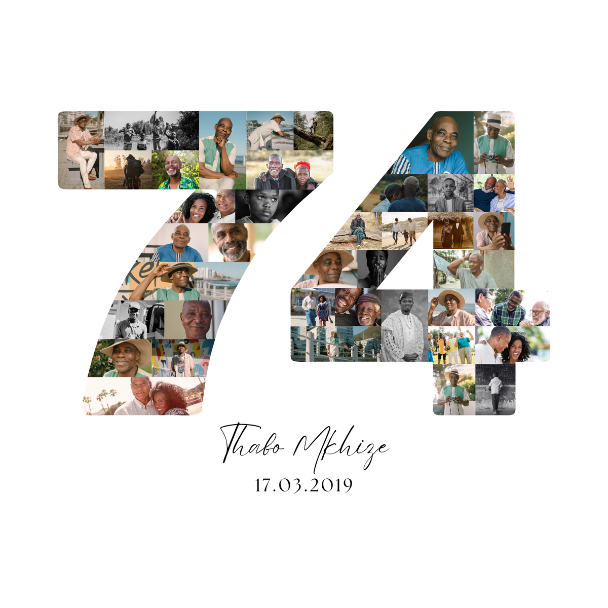 74 Birthday Photo Collage
