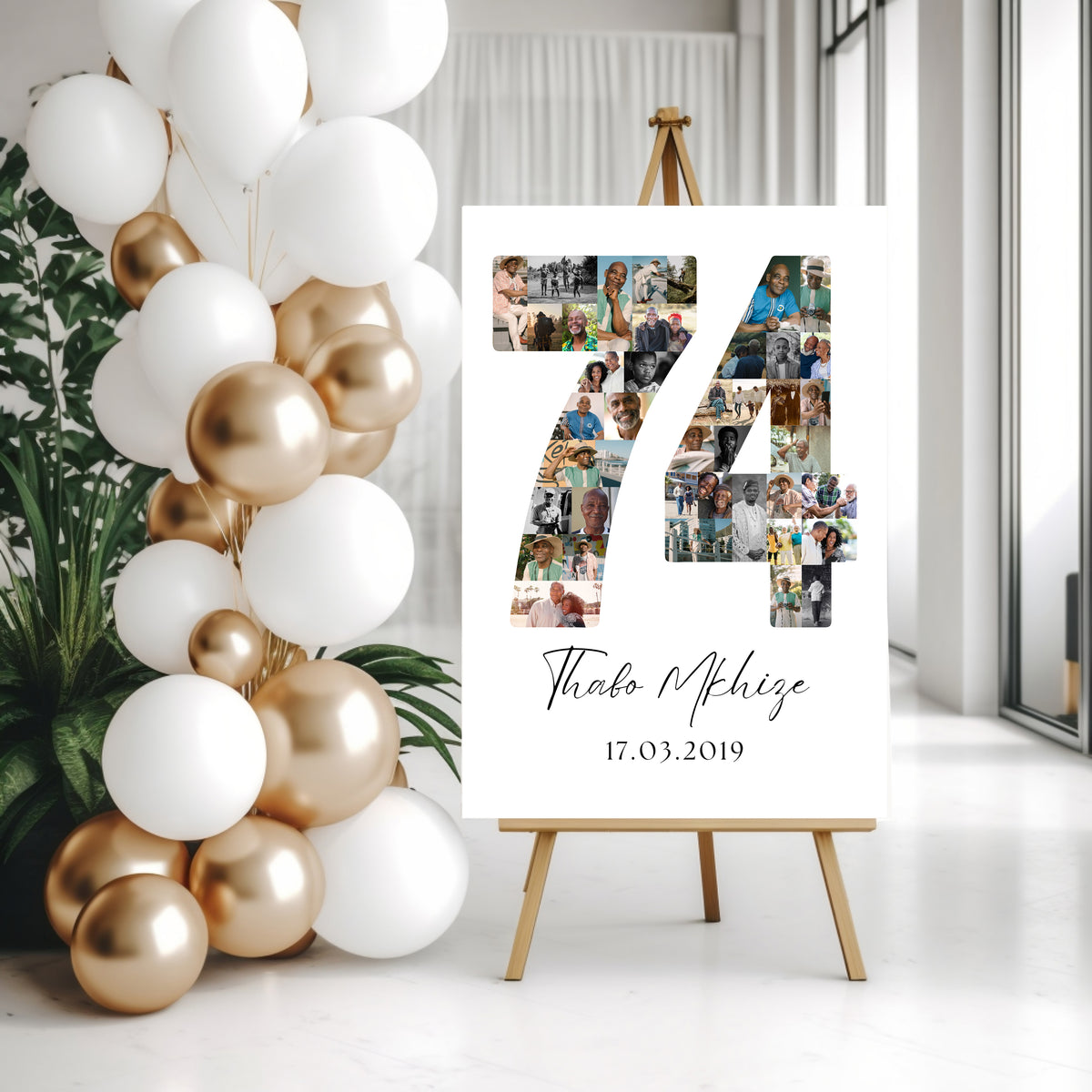 74 Birthday Photo Collage