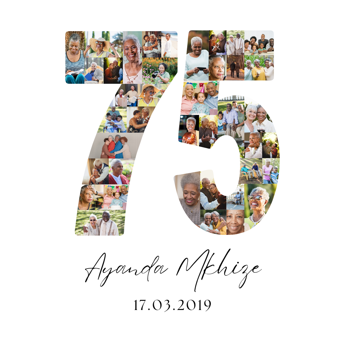 75 Birthday Photo Collage