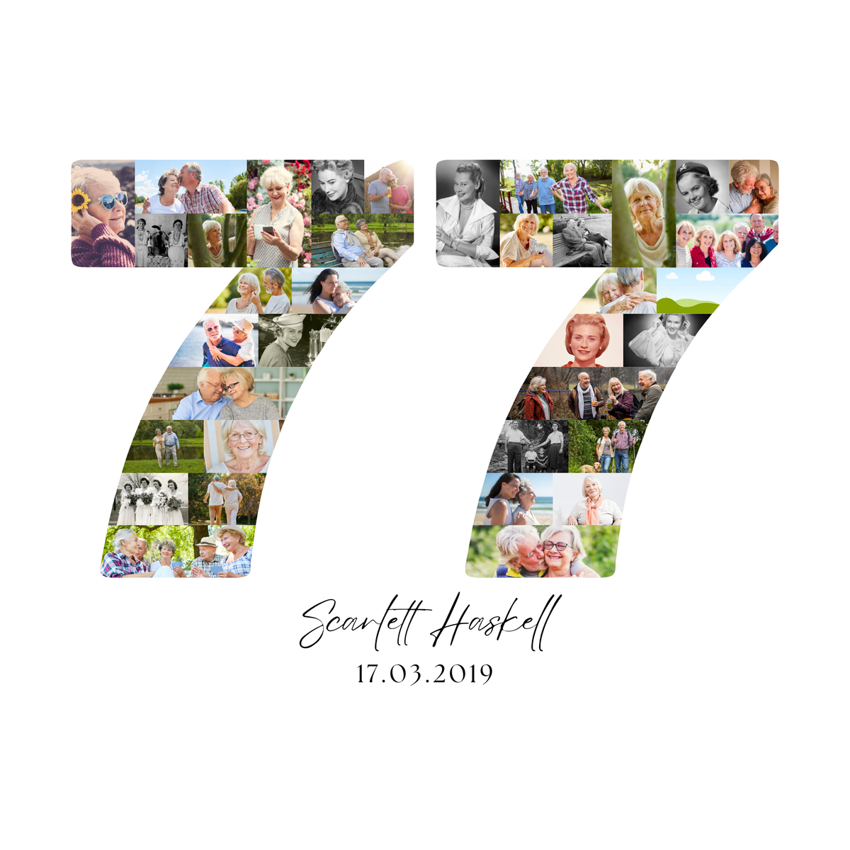 77 Birthday Photo Collage