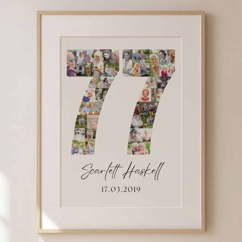 77 Birthday Photo Collage