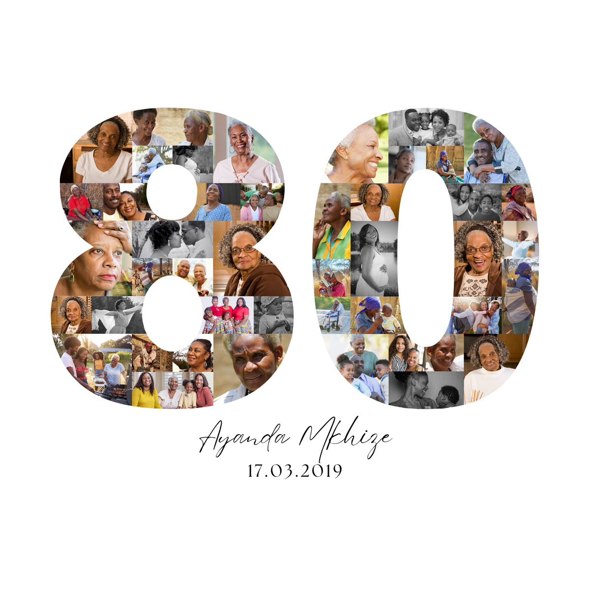 80 Birthday Photo Collage