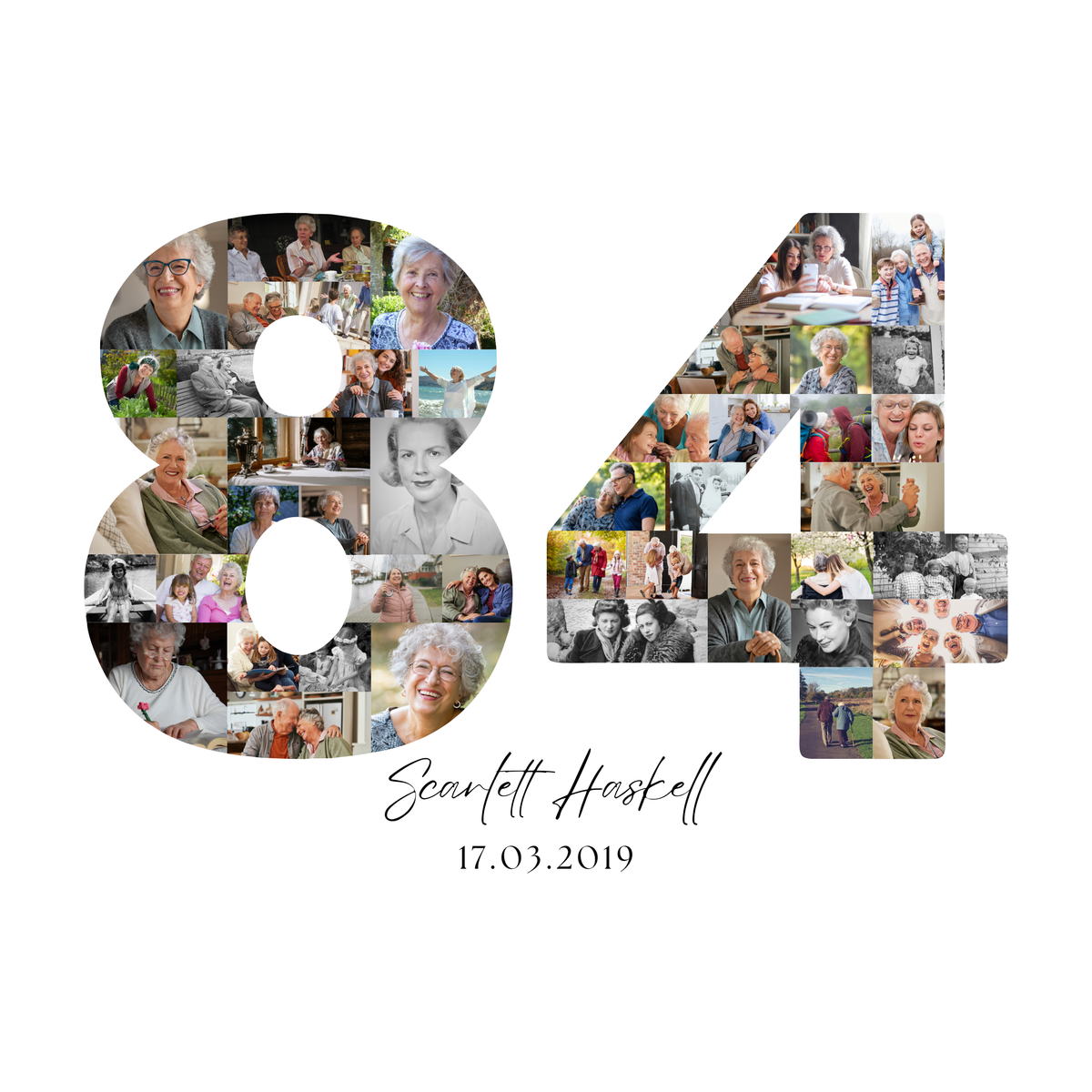 84 Birthday Photo Collage