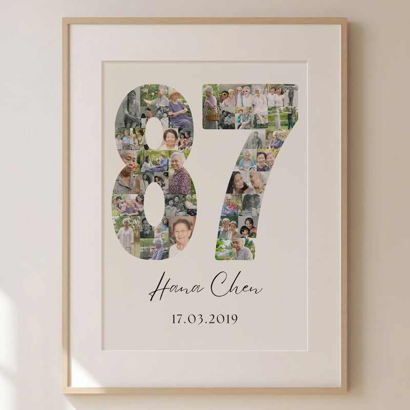 87 Birthday Photo Collage