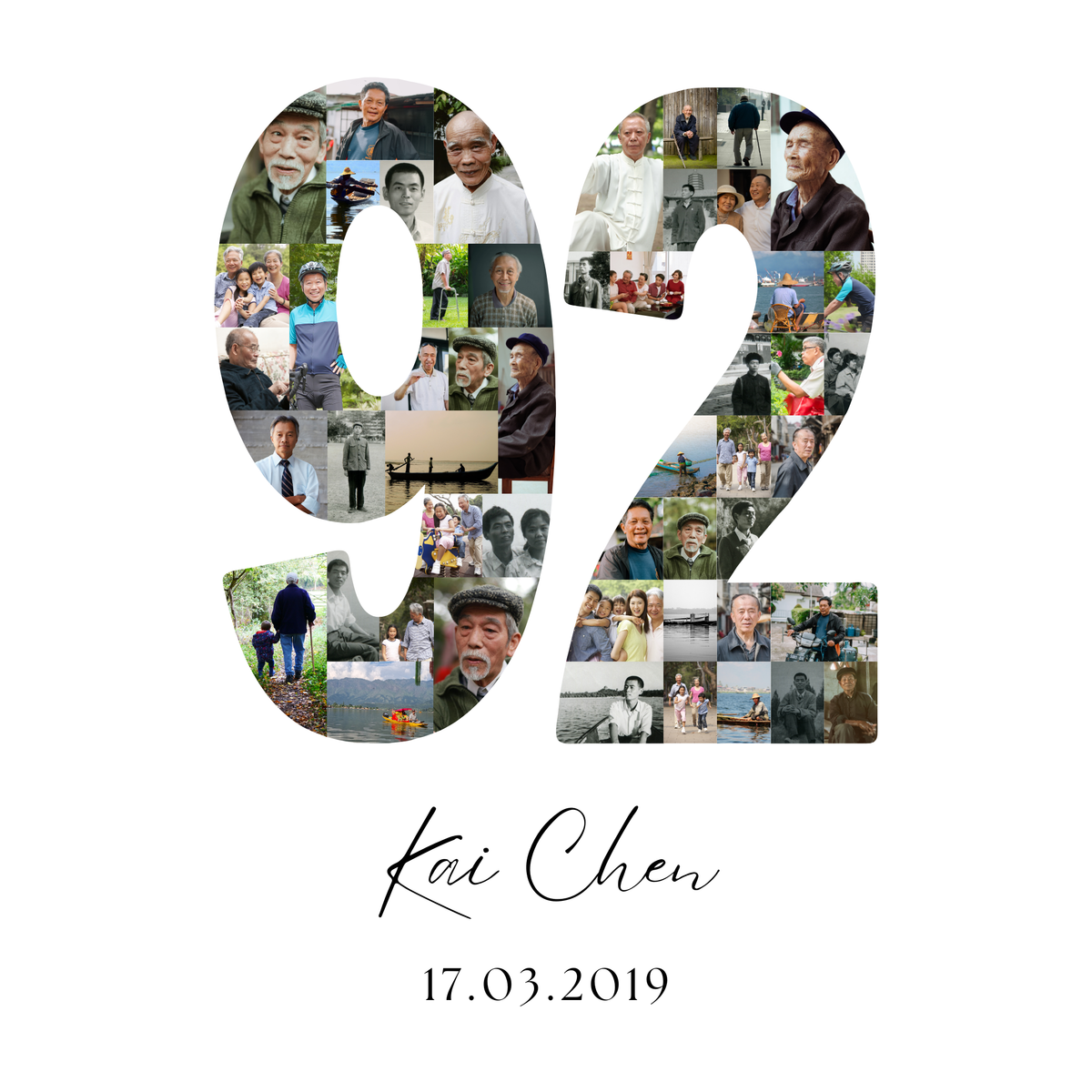 92 Birthday Photo Collage
