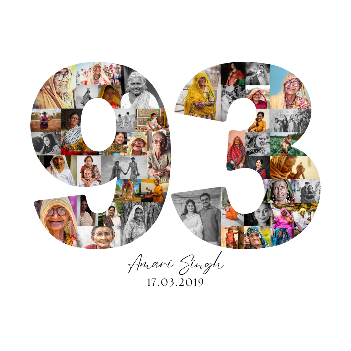 93 Birthday Photo Collage