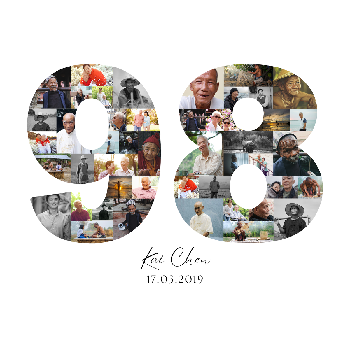 98 Birthday Photo Collage