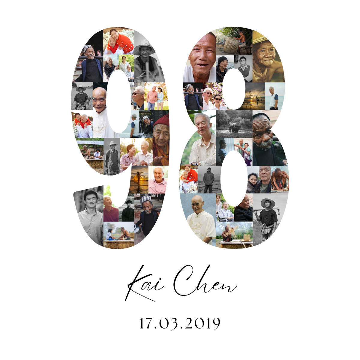 98 Birthday Photo Collage