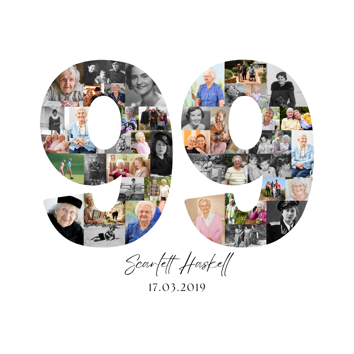 99 Birthday Photo Collage